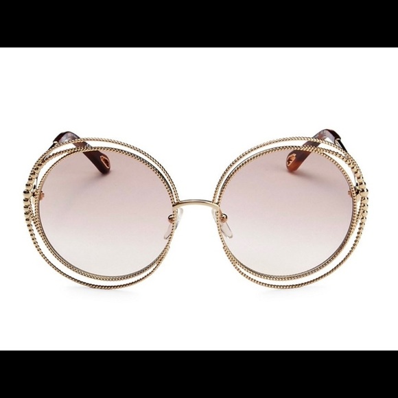 Chloe Accessories - Chloe 58mm Round Gold Sunglasses